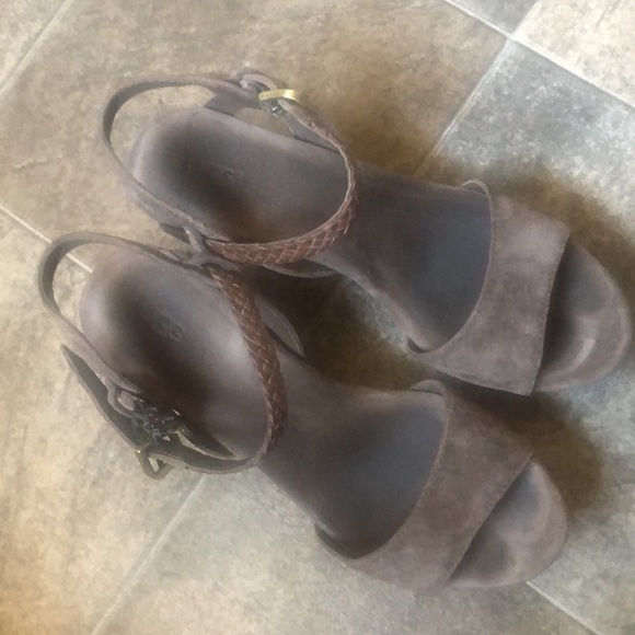 UGG Chocolate D'Alessio Suede Wedge - Picture 8 of 9